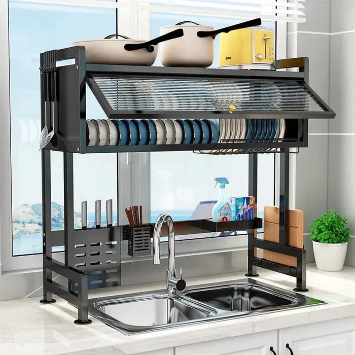 Escurridor Organizador de Cocina con Tapa