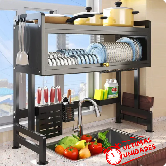 Escurridor Organizador de Cocina con Tapa